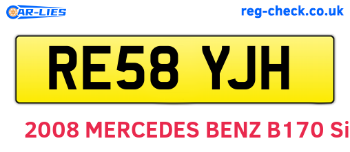 RE58YJH are the vehicle registration plates.