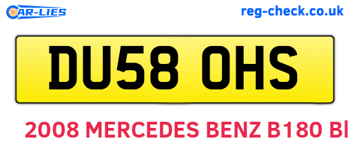 DU58OHS are the vehicle registration plates.