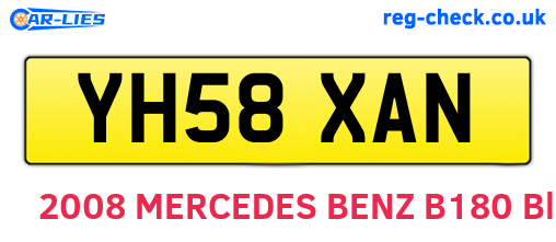 YH58XAN are the vehicle registration plates.