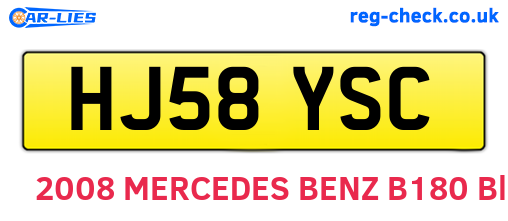 HJ58YSC are the vehicle registration plates.
