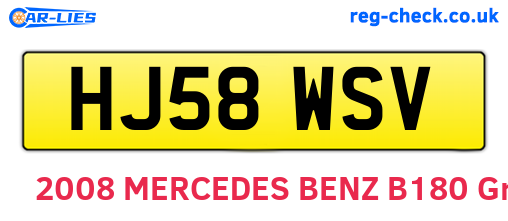 HJ58WSV are the vehicle registration plates.