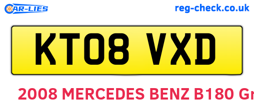 KT08VXD are the vehicle registration plates.