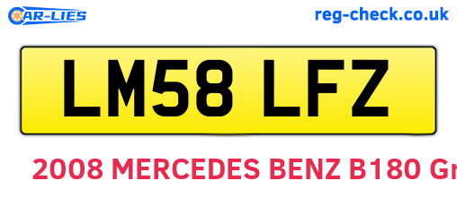 LM58LFZ are the vehicle registration plates.