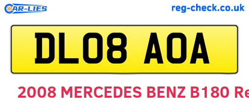 DL08AOA are the vehicle registration plates.
