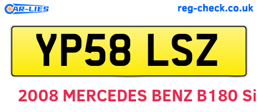YP58LSZ are the vehicle registration plates.