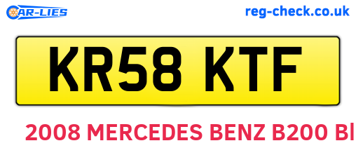 KR58KTF are the vehicle registration plates.