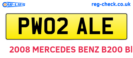 PW02ALE are the vehicle registration plates.