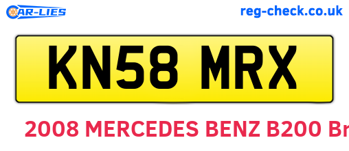 KN58MRX are the vehicle registration plates.