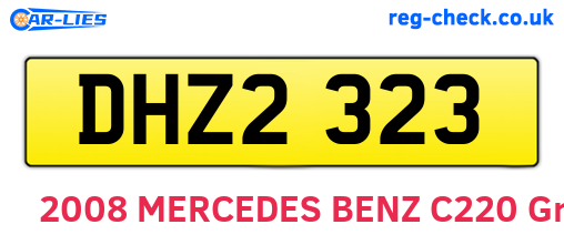 DHZ2323 are the vehicle registration plates.