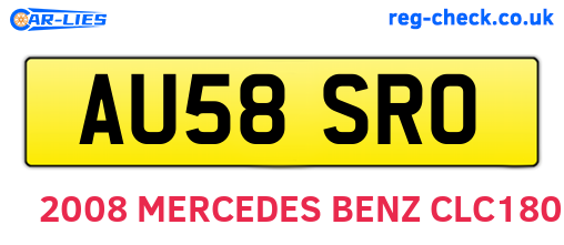 AU58SRO are the vehicle registration plates.