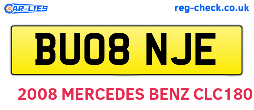 BU08NJE are the vehicle registration plates.