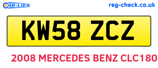 KW58ZCZ are the vehicle registration plates.