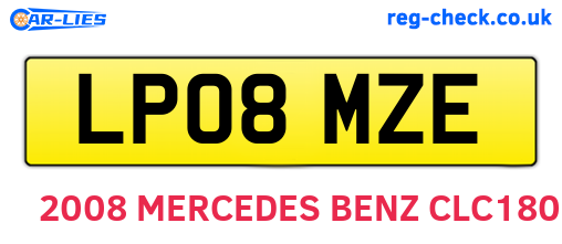LP08MZE are the vehicle registration plates.
