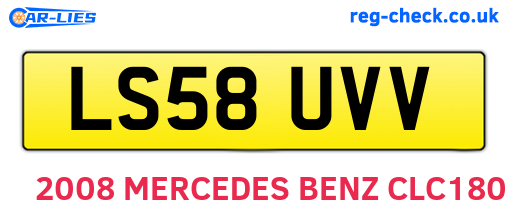 LS58UVV are the vehicle registration plates.