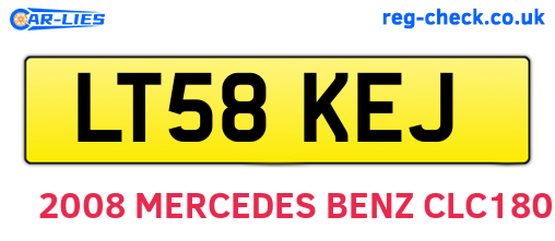 LT58KEJ are the vehicle registration plates.