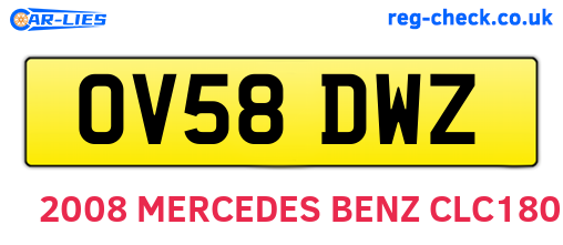 OV58DWZ are the vehicle registration plates.