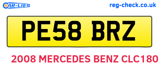 PE58BRZ are the vehicle registration plates.