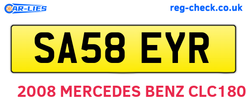 SA58EYR are the vehicle registration plates.