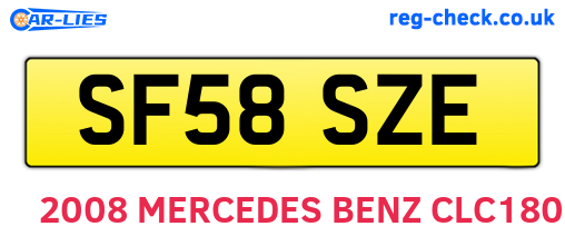 SF58SZE are the vehicle registration plates.