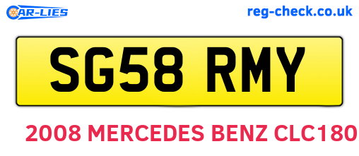 SG58RMY are the vehicle registration plates.