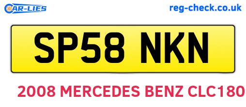 SP58NKN are the vehicle registration plates.
