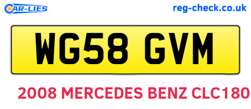 WG58GVM are the vehicle registration plates.