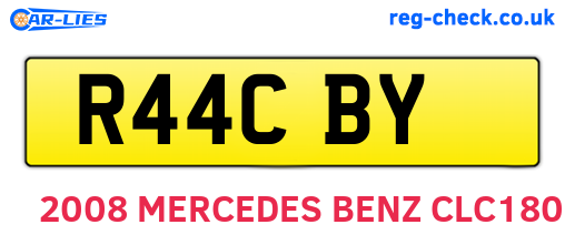 R44CBY are the vehicle registration plates.
