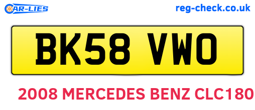 BK58VWO are the vehicle registration plates.