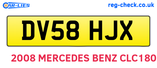 DV58HJX are the vehicle registration plates.