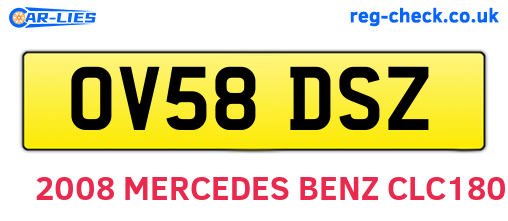 OV58DSZ are the vehicle registration plates.