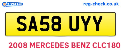 SA58UYY are the vehicle registration plates.