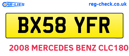 BX58YFR are the vehicle registration plates.