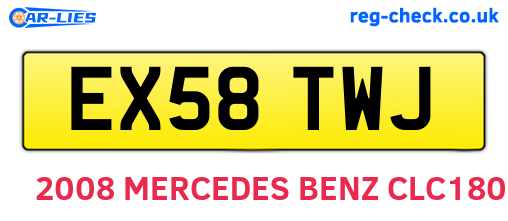 EX58TWJ are the vehicle registration plates.