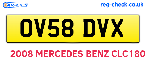 OV58DVX are the vehicle registration plates.