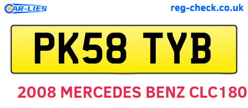PK58TYB are the vehicle registration plates.