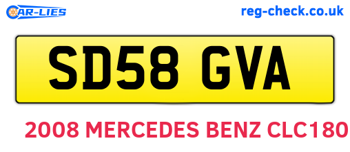 SD58GVA are the vehicle registration plates.
