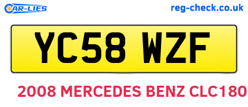 YC58WZF are the vehicle registration plates.