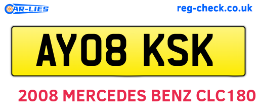 AY08KSK are the vehicle registration plates.