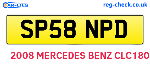 SP58NPD are the vehicle registration plates.