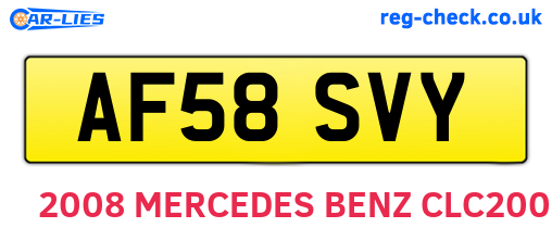 AF58SVY are the vehicle registration plates.