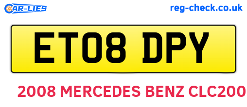 ET08DPY are the vehicle registration plates.
