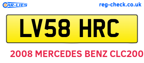 LV58HRC are the vehicle registration plates.
