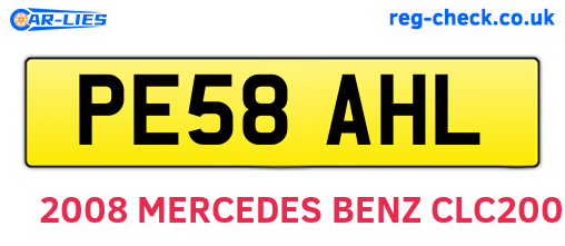 PE58AHL are the vehicle registration plates.