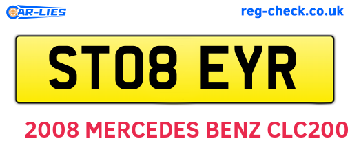 ST08EYR are the vehicle registration plates.