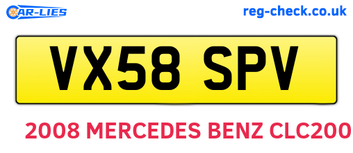 VX58SPV are the vehicle registration plates.