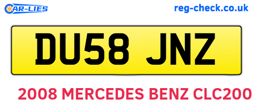DU58JNZ are the vehicle registration plates.