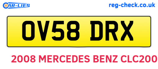 OV58DRX are the vehicle registration plates.
