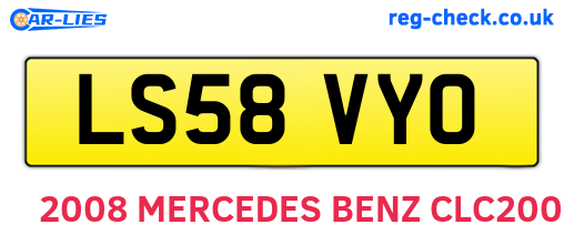 LS58VYO are the vehicle registration plates.