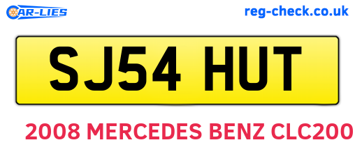 SJ54HUT are the vehicle registration plates.