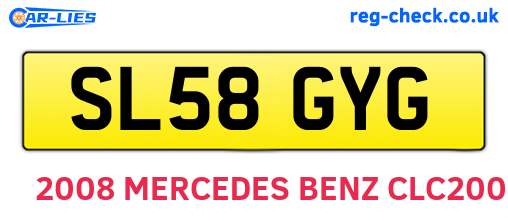 SL58GYG are the vehicle registration plates.
